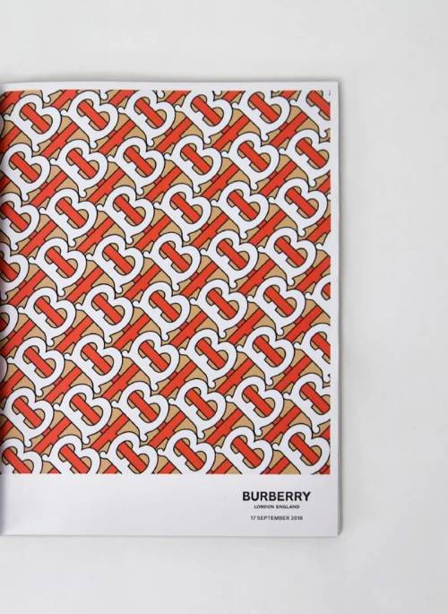 Close-up of Burberry monogram reflecting iconic rebranding work