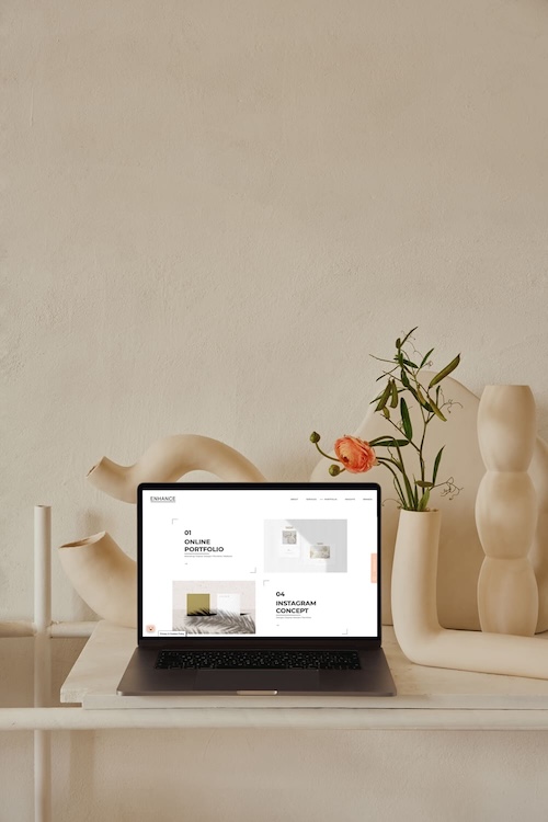 Laptop with creative brief for digital branding